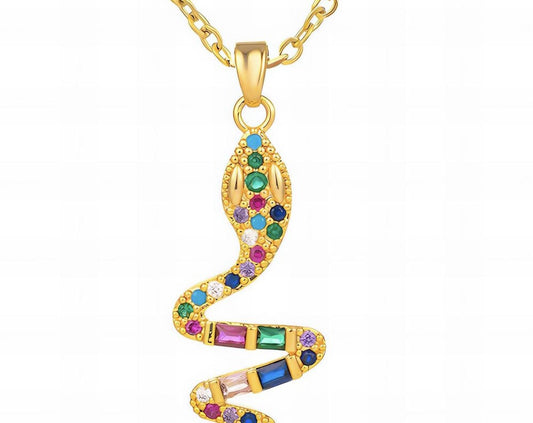 18K gold plated Stainless steel Snake necklace