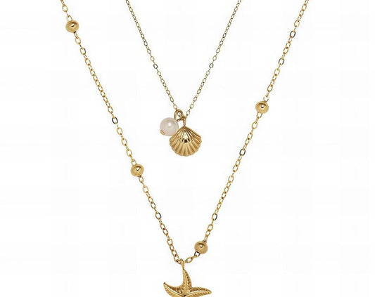 18k Gold Plated Seashell Necklace